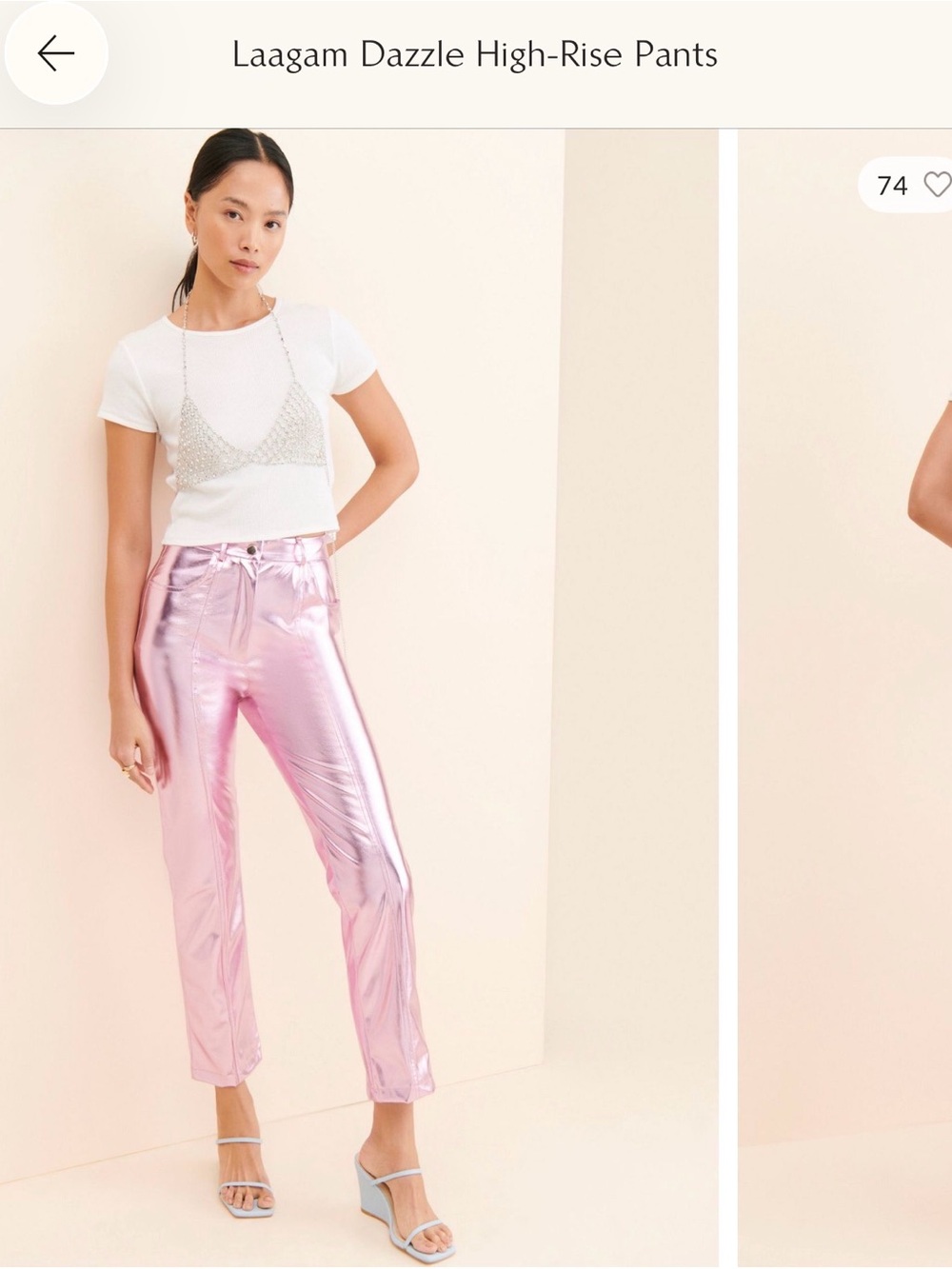 Laagam Pink Metallic Ankle Pants